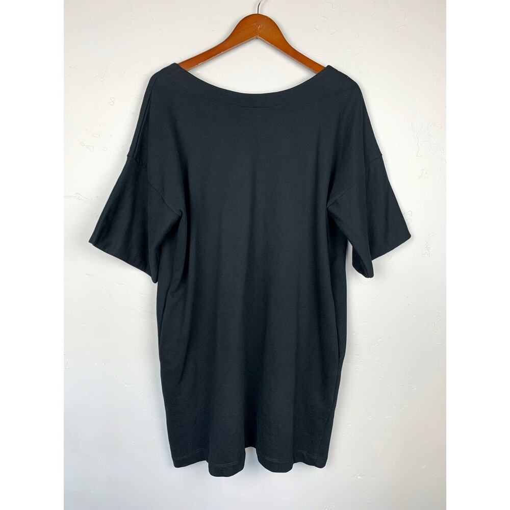 Kowtow Dress Black Organic Cotton Oversized Short Sleeves Pockets Women's S - Picture 3 of 6